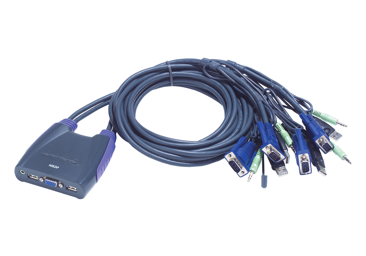 ATEN Petite KVM Switch mit Audio, USB, 4-fach