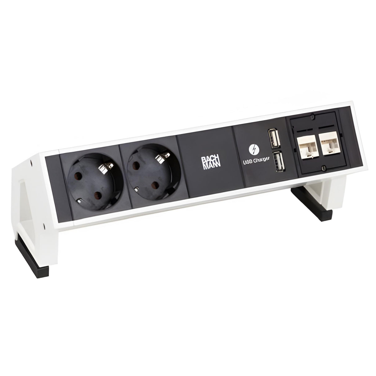 Bachmann DESK 2 , 2 x Schutzkontakt, 2 x Cat6, 1 x USB Charger