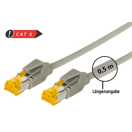 Tecline Patchkabel Cat. 6a iso/iec , S/ftp, Halogenfrei, Mit Rastnasenschutz, Grau kabelkoenig.com