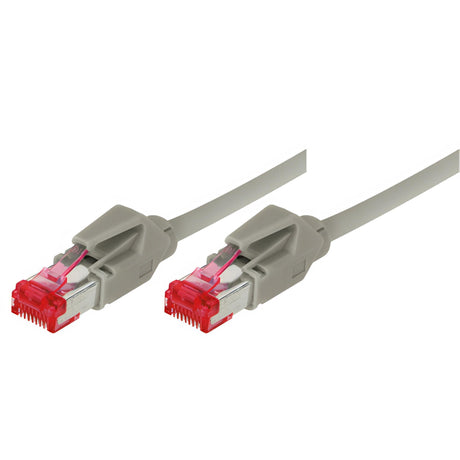 Tecline Patchkabel Cat. 6, S/ftp pimf , Hochflexibel, Mit Rastnasenschutz, Grau kabelkoenig.com