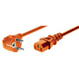 Netzanschlusskabel, Schutzkontaktstecker Abgewinkelt An Kaltgerätebuchse, Orange kabelkoenig.com