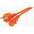 Netzanschlusskabel, Schutzkontaktstecker Gerade An Kaltgerätebuchse, Orange kabelkoenig.com