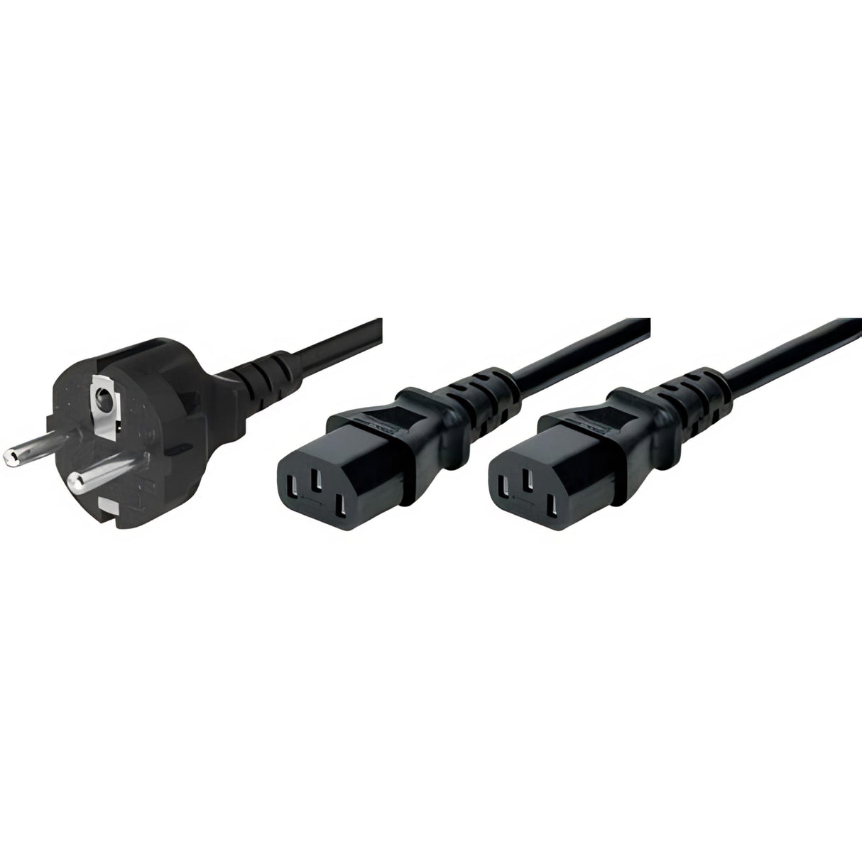 Y-netzanschlusskabel, Schutzkontaktstecker Gerade An 2x Kaltgerätebuchse kabelkoenig.com