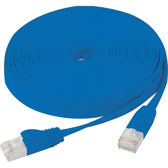 Flachband Patchkabel Cat. 6, U/ftp, Mit Rastnasenschutz, Blau kabelkoenig.com